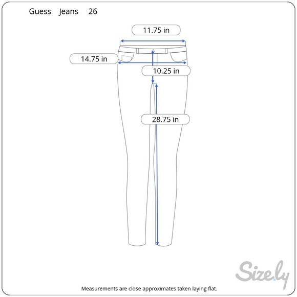 Guess Womens Super High Rise Skinny Jeans Size 26 Blue Distressed Stretch - Picture 6 of 10